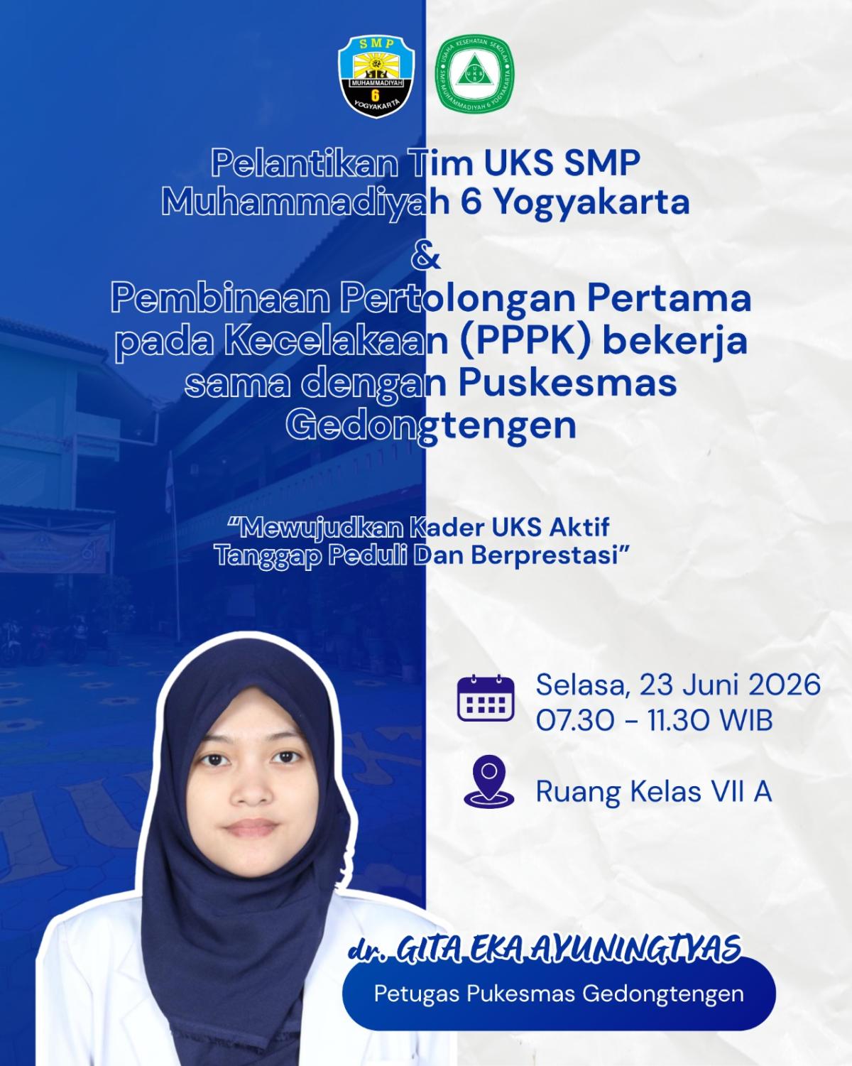 Pelantikan Tim UKS Tahun 2026, MUSIXTA Adakan Pembinaan P3K bersama Puskesmas Gedongtengen