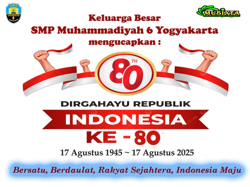 SMP Muhammadiyah 6 Yogyakarta Gelar Upacara Bendera Memperingati HUT Kemerdekaan RI ke-80